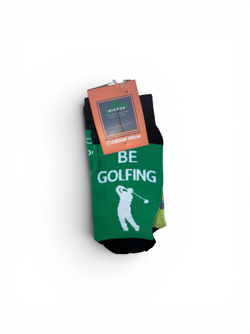 IRISGOD 'Be Golfing' Green Golf Socks New ❤️